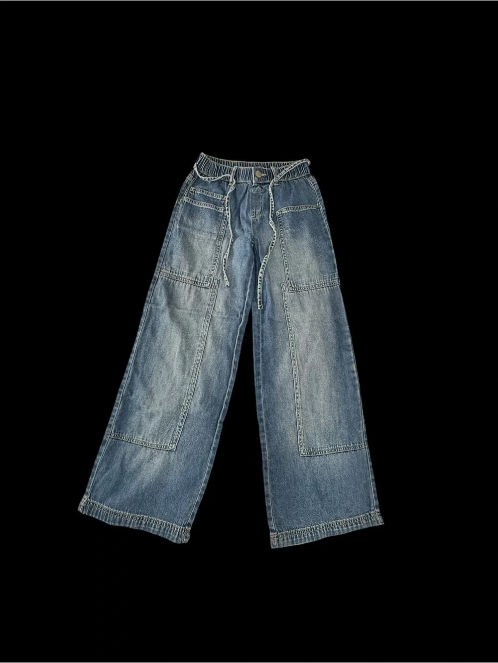 Justice Blue Wide-Leg Denim Jeans - Casual Utility Style